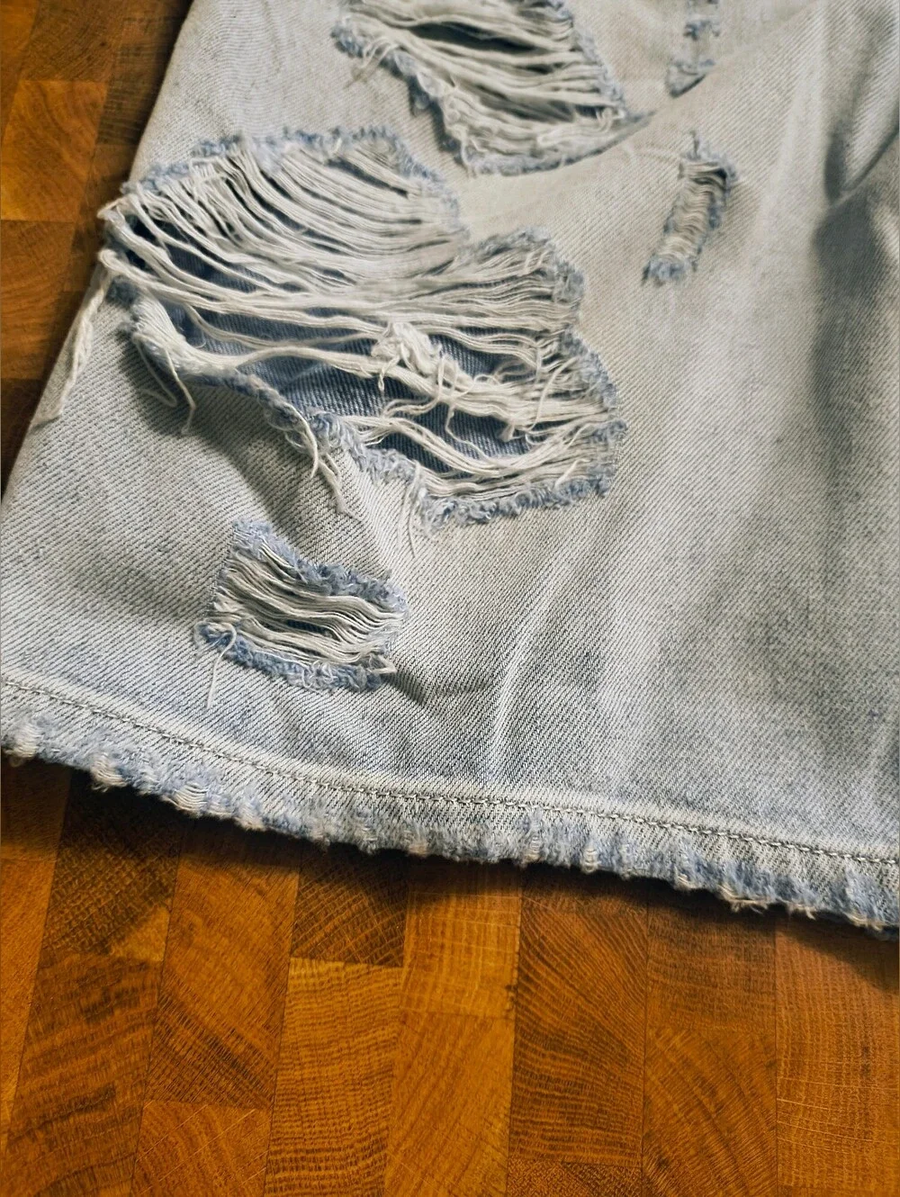 Diesel Light Blue Distressed Jean Shorts - Brand New W Tags